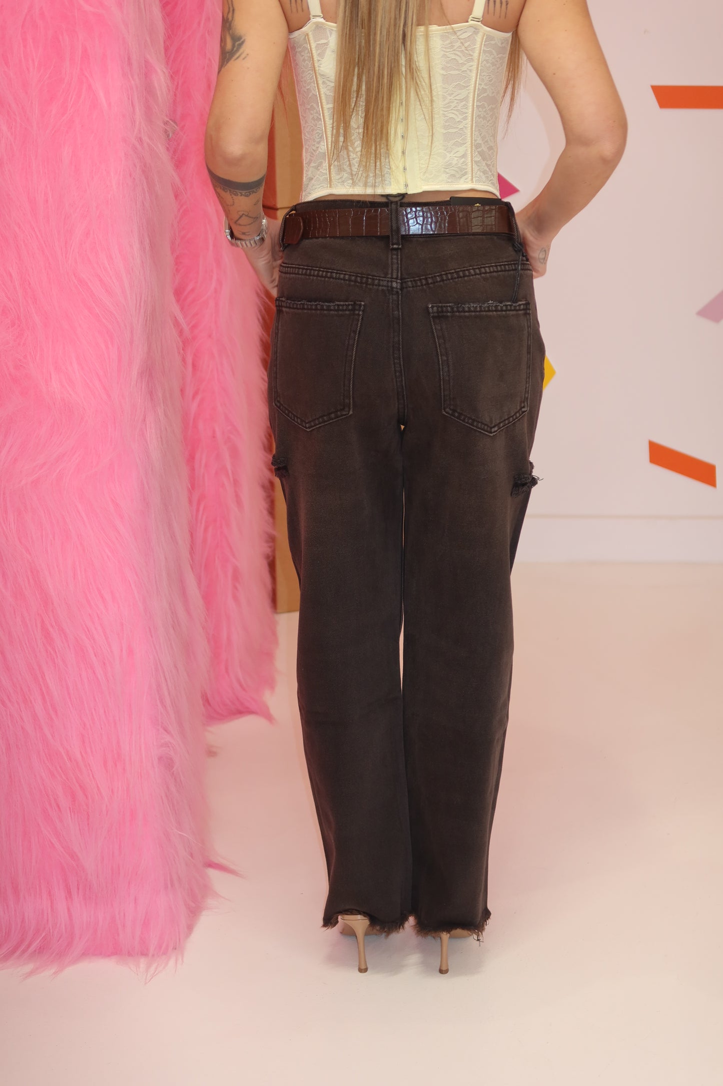 Jeans Strappi Brown