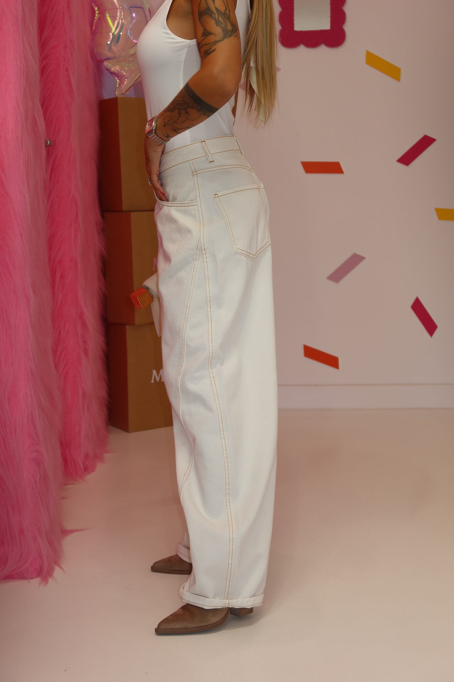 Jeans Ballon White
