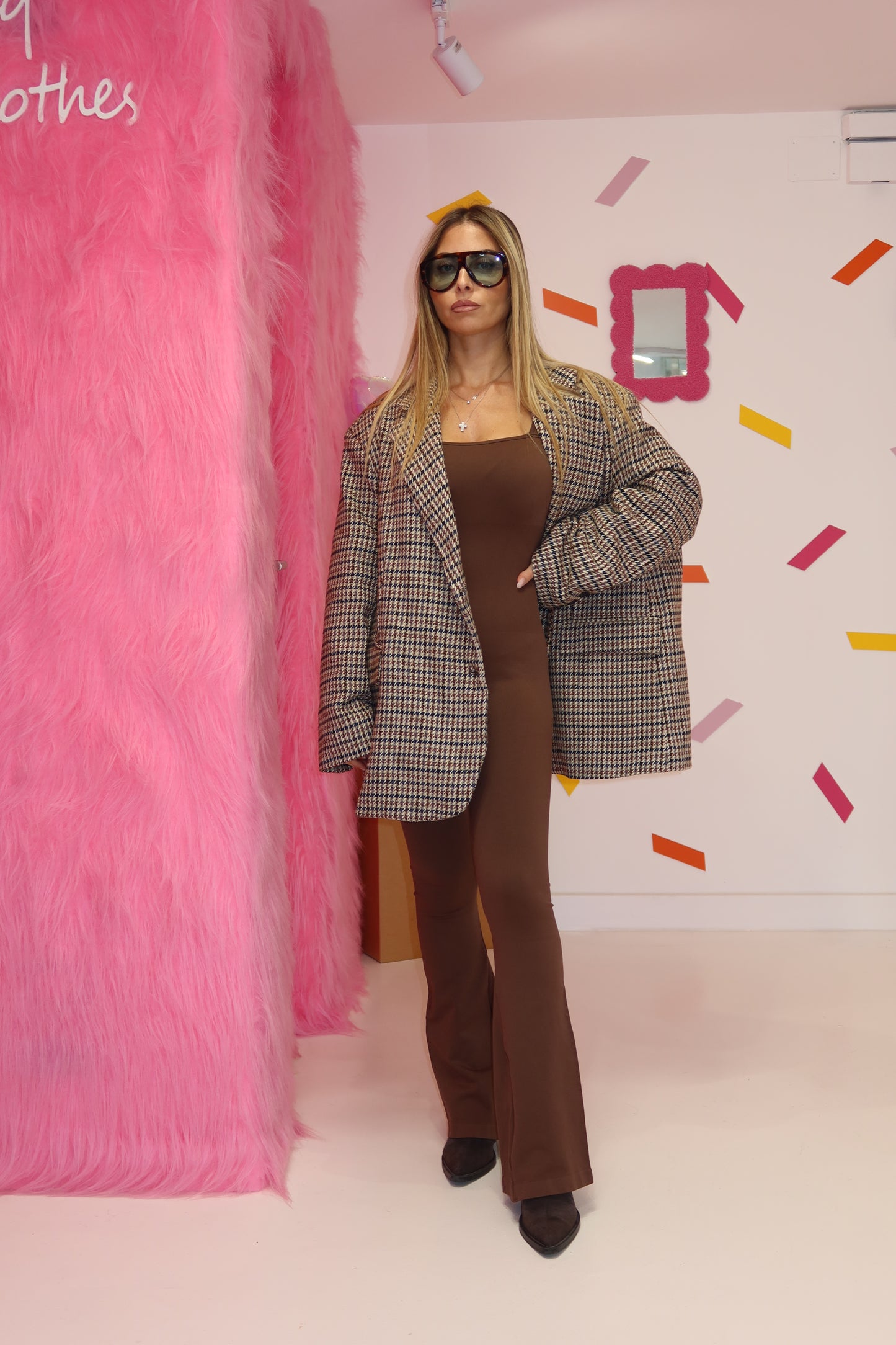 Blazer Over Pied De Poule