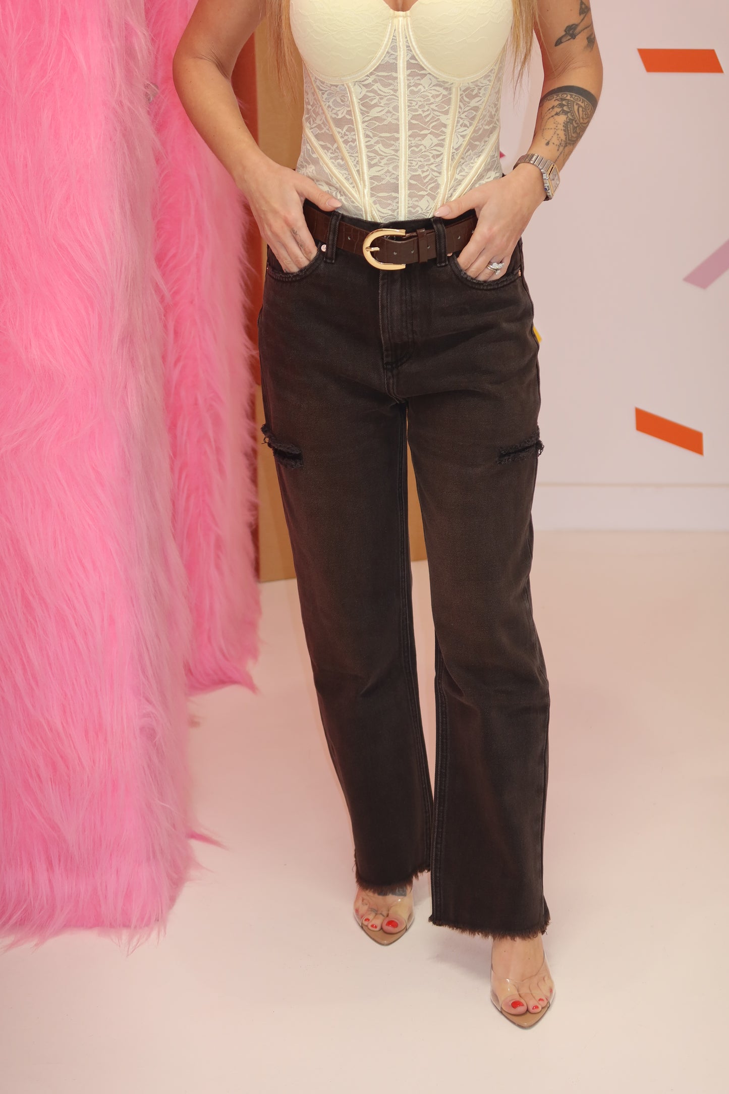 Jeans Strappi Brown