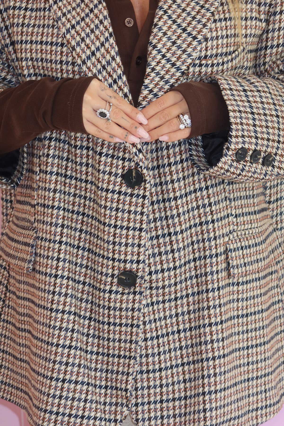 Blazer Over Pied De Poule