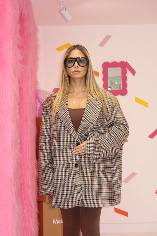 Blazer Over Pied De Poule