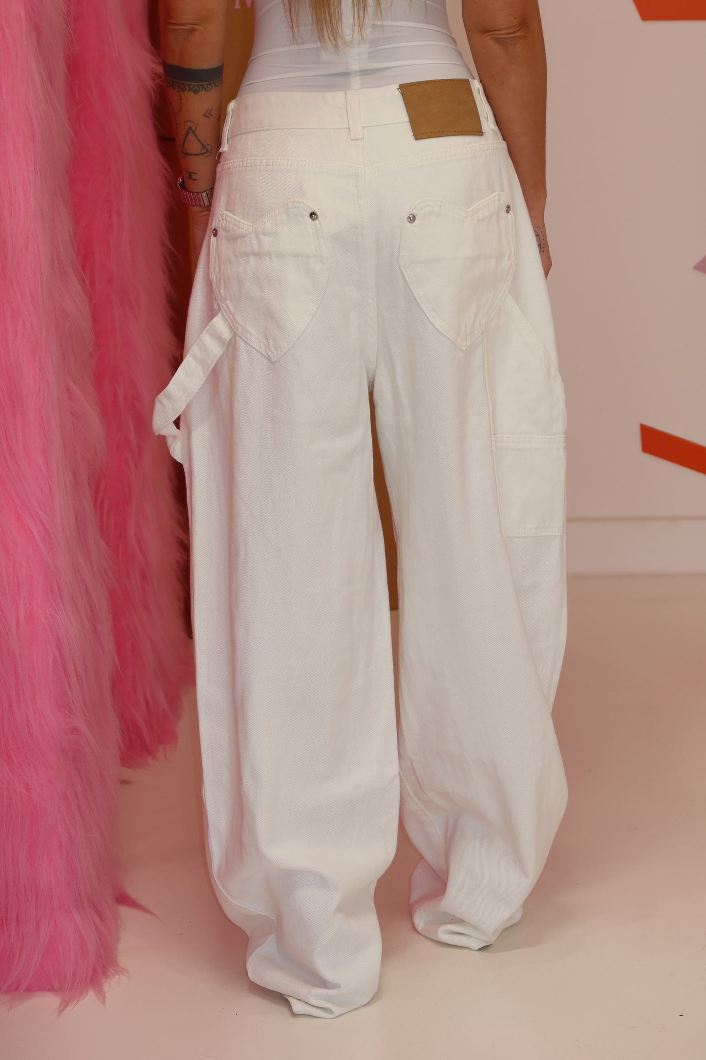 Jeans White Heart