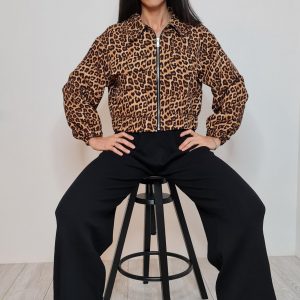 Giacca bomber animalier